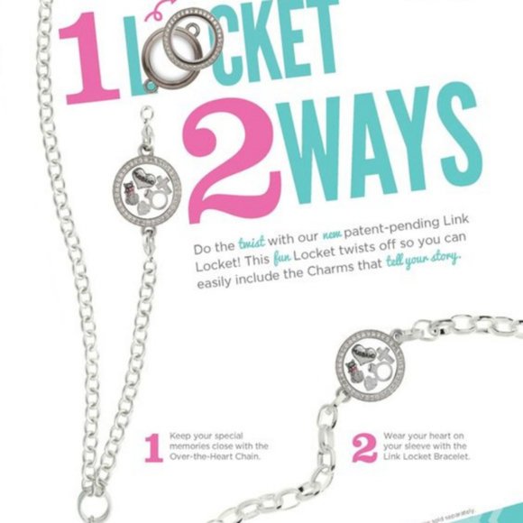 Gold Link Locket 4 Over The Heart Chain & Bracelet - Picture 5 of 9